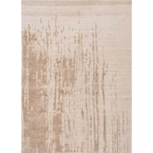 Tapis noué à la main en laine d'ivoire et soie de bambou Kavi, motif abstrait Free Verse, épaisseur 10 mm, tapis rectangulaire pour chambre à coucher - ESK-376 - Product Image 1