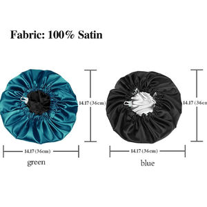 Bonnet de nuit en soie pour femmes, couleur personnalisée, grande taille, bonnet rond, logo personnalisé, bonnets pour cheveux en satin de polyester - Product Image 4