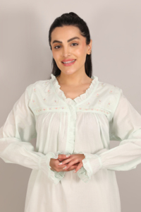 Camisón de verano para mujer, ropa de noche, ropa de dormir de algodón suave, vestido de noche para mujer con la mejor calidad de la India - Product Image 5