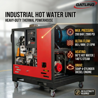 Machine à vapeur industrielle 55HP 200 bars 2900 psi 80 LPM à double chaudière 140°C pour le dégraissage des champs pétrolifères et la station d'alimentation en eau chaude pour douches extérieures