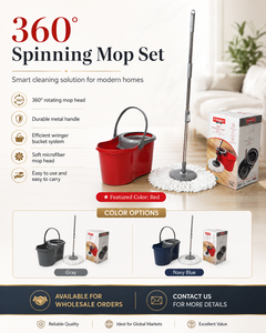 Juego de fregona de microfibra de alta calidad, producto de limpieza al por mayor, el mejor precio, Color Rojo - Product Image 1