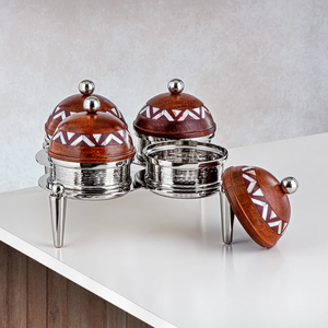 Cuencos de dátiles vidriados indios modernos de grado superior, cuenco de nueces y fruteros, diseño árabe tunecino de oro y plata - Product Image 4