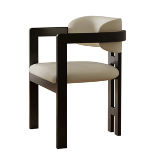 Silla de Comedor con Brazos de Madera de Teca Maciza de Diseño Moderno para Juego de Comedor - Product Image 1