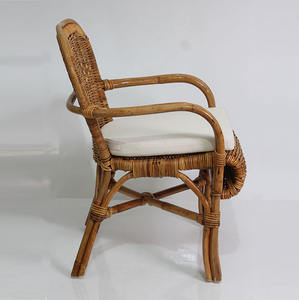 Natural <b>Teak</b> Wood and Rattan <b>Garden</b> <b>Chair</b> with Gloss Finish Eco-Friendly & Durable for Outdoor Villa Park Seating - Product Image 3