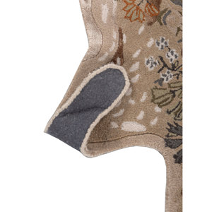 พรมขนสัตว์ผสมวิสโคสสีเบจน้ำตาลลายสัตว์ พรมปูพื้นห้องนั่งเล่นทรงสี่เหลี่ยมผืนผ้า พรมปูพื้นทางเดิน รุ่น TRA-15115 สำหรับตกแต่งบ้าน - Product Image 5