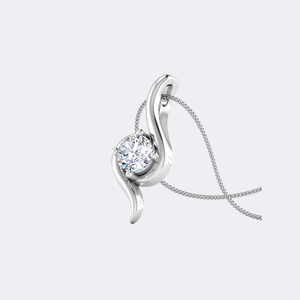 Collar solitario con diamantes engastados en forma redonda, joyería con aspecto de diamante, colgante minimalista elegante, uso diario, regalo de moda para mujer - Product Image 5