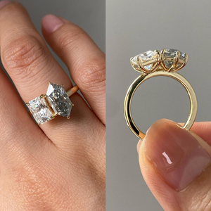 คุณภาพพรีเมี่ยม2.40 tcw สดใสตัด Moissanite แหวนเพชร18K สีเหลืองทองหมั้นและแต่งงานเครื่องประดับต้นฉบับสำหรับเธอ - Product Image 5