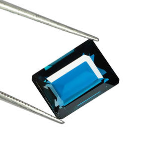 Pierre précieuse Topaze bleue de Londres de 10x8 mm, taille émeraude - Topaze bleue de Londres facettée, pierres précieuses en vrac - Belle pierre naturelle, cadeau pour elle - Product Image 1