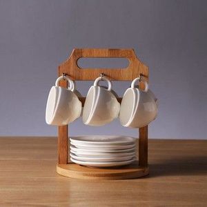 Soporte de Madera de un Solo Nivel para Vasos y Tazas, Tipo de Pie, No Plegable, Multifuncional, Diseño Atractivo, Decorativo para Restaurantes - Product Image 2