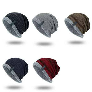 Bonnet d'hiver chaud en laine pour femmes nouveau Style chapeau tricoté à rayures solides chapeau uni à la mode - Product Image 5