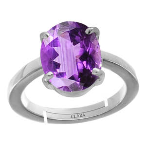 Certified Natural Amethyst Katela Gemstone <b>Rings</b> Oval Cut <b>Diamond</b> for Everyday Wear - Product Image 1