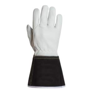 ถุงมือช่างเชื่อมหนังวัวแบบแยกลายหนังกันความร้อนอุปกรณ์ป้องกันความปลอดภัยทางอุตสาหกรรมสำหรับงานเชื่อมและบาร์บีคิว - Product Image 1