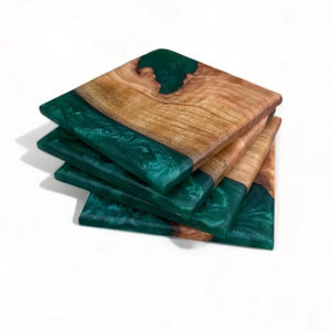 Sous-verres classiques en résine époxy de la meilleure qualité Sous-verres en bois fabriqués à la main pour la maison et l'hôtel Sous-verres en résine de bois de qualité - Product Image 1