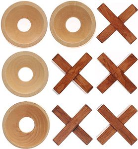 Jeu de société en bois Tic-Tac-Toe Jeu de morpion en bois, petit jeu de voyage avec pièces fixes - Product Image 4