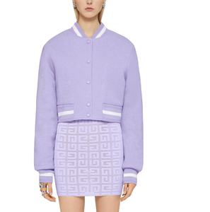 Chaqueta Varsity de Moda Personalizada de Alta Calidad 100% Lana, Chaqueta Corta Personalizada para Mujer, Chaqueta de Béisbol de Alta Calidad para Mujer - Product Image 1