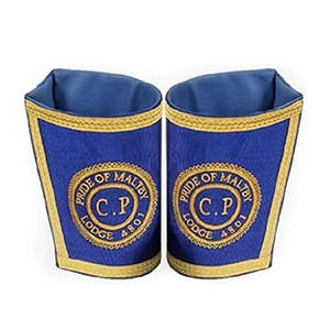 Manchettes de gantelets maçonniques-Grand Master Bullion brodé avec frange-Violet - Product Image 1