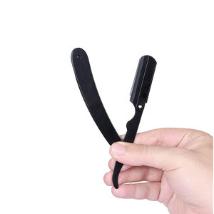 Rasoir à lame droite professionnel pour barbier, noir mat, acier inoxydable allemand, rasoir à cheveux pour salon de coiffure, soin du corps - Product Image 1