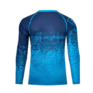Maillot de compression à manches longues personnalisé pour hommes, idéal pour l'entraînement MMA, en Spandex/Polyester, séchage rapide, vente en gros directe usine, OEM - Product Image 2