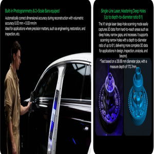 <span class=keywords><strong>Scanner</strong></span> <span class=keywords><strong>3D</strong></span> portable sans fil Creality Sermoon X1, précision de 0,02 mm, numérisation de trous profonds et d'objets volumineux - Product Image 4