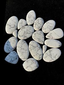 Cabujón de howlita blanca sin calentar, suelta pulida para hacer joyas piedra preciosa, piedra Natural hecha a mano - Product Image 2