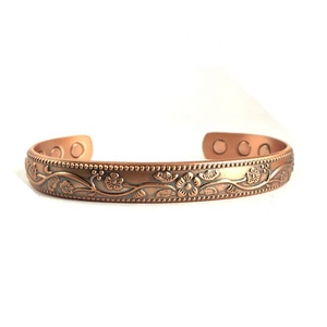 Bracelet manchette bohème tendance fait main en cuivre, design écologique, forme boule, pour anniversaires bouddhistes - Product Image 4