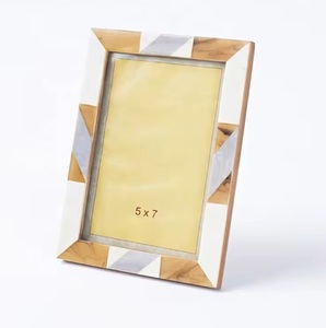 Resin Photo Display <b>Frame</b> with Brass Wire Inlay Stylish Decorative Tabletop <b>Picture</b> <b>Frame</b> for Home and Office Decor - Product Image 3