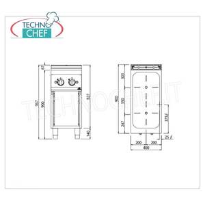 Cuisinière électrique avec 2 zones à induction sur meuble ouvert - Product Image 1