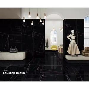 Liguria กระเบื้องปูพื้นลายหินอ่อนหรูหราสีดำขนาด800*1600มม. เคลือบผนังเงาสูงขนาด32*64นิ้วใช้ในห้องน้ำที่ทันสมัย - Product Image 2