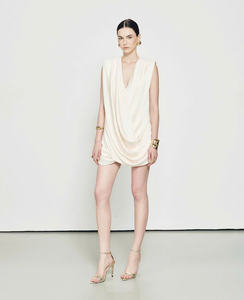 Glittering Nude Sequin Cami Gown Flowy Silk Organza <b>Maxi</b> <b>Skirt</b> Made in Vietnam - Product Image 2