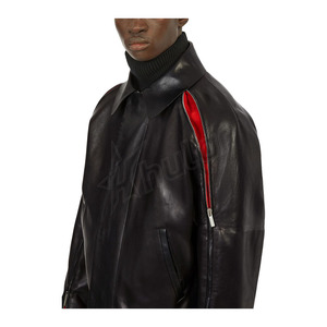 Handmade Sang Trọng Cổ Điển Phong Cách Đầy Đủ Dây Kéo Cắt Áo Khoác Da Tùy Chỉnh rám nắng Đầy Đủ Da Cho Mùa Đông - Product Image 2