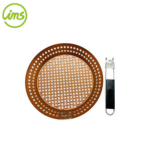 Sartén redonda para asar barbacoa con logotipo personalizado con mango extraíble - Product Image 4