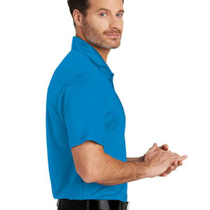 Camisas de Golf informales de verano para hombre, ajustadas, de manga corta, Color puro, tela de punto antiarrugas, patrón sólido - Product Image 3