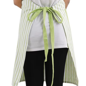 Babero teñido en hilo de algodón 100%, delantal, cintura gris, babero, comida, salón de cocina, peluquero, jardín, barbacoa, PE, LDPE, PU, tela vaquera de PVC, poliéster - Product Image 1