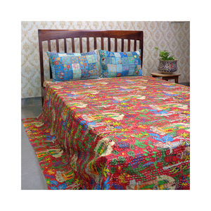 Dernier design, coton biologique, taille Queen, Kantha, fabricant indien, imprimé à la main, imprimé à l'écran, prix - Product Image 1
