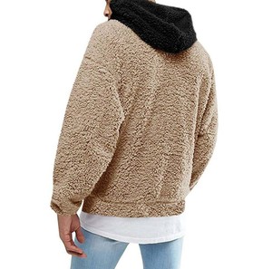 Meilleure vente 100% coton hiver polaire sweats à capuche pour femmes grande taille personnalisé avant respirant basiques couleur unie uni teint chaud - Product Image 3