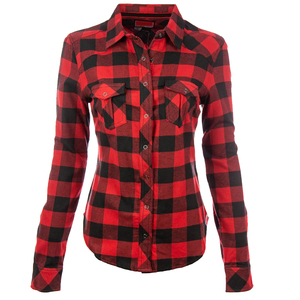 100% de tela de franela para mujer, camisa informal de motorista, botón, cierre de cremallera, bolsillos delanteros en el pecho, protección de tela de malla, Otoño, secado rápido - Product Image 1