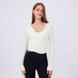 Top de Yoga ajustado de manga larga para mujer, sudaderas con capucha de secado rápido para correr, camiseta de especias dulces, deportes transpirables para mujer - Product Image 6