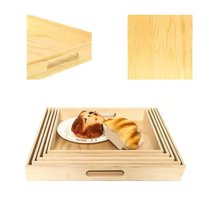 Juego de bandejas de madera hechas a mano Bandejas de madera en diferentes tamaños con Rasgo natural Premium Venta al por mayor por decor IMPEX - Product Image 2