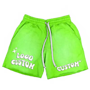 OME Service cordon de serrage déchets hommes lavage à l'acide court adulte hommes été athlétique respirant lavage à l'acide Shorts avec bouffée imprimé - Product Image 4