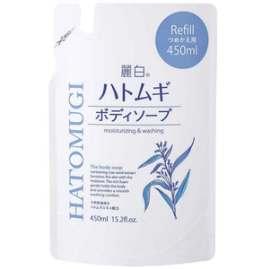 Savon pour le corps Kumanoyushi Reihaku Hatomugi 450 ml recharge, soin de la peau, hydratant, fabriqué au Japon, haute performance - Product Image 1