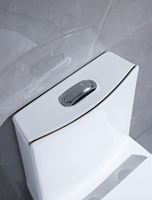 Toilette Monobloc Moderne et Luxueuse en Céramique avec Chasse Double Flux à Évacuation Directe, pour Hôtels et Sanitaires, avec Vidange à Siphon en P