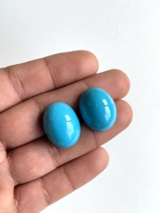 59.49 carats Turquoise Arizona Cabochons 2 pièces paire de qualité supérieure pour la fabrication de bijoux fins pierres précieuses naturelles - Product Image 6