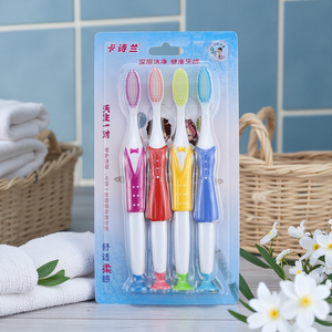 แปรงสีฟันคู่มีไส้หลอดเนื้อนุ่ม4PK พร้อมยี่ห้อ KSL หรือ <span class=keywords><strong>newday</strong></span> จาก yangchen Chen China 4แพ็ก4ชิ้น - Product Image 1