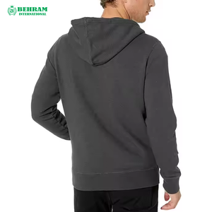 Ventes en gros de sweats à capuche unisexes personnalisés OEM, coupe classique, couleur unie, fermeture éclair |   Nouveaux sweats à capuche en molleton français 100% coton pour l'hiver - Product Image 5