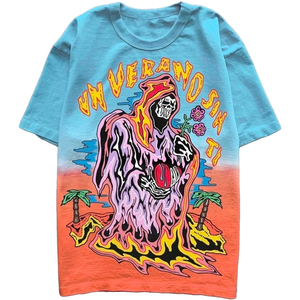 Personnalisé de Haute Qualité Surdimensionné Unisexe Sérigraphie Graphique 100% Coton Vintage Ombre Dip Dye Loose Fit T-Shirt pour Hommes - Product Image 1