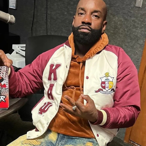 Kappa Alpha Psi Krimson and Kream-<b>Bomber</b> <b>Jacket</b> Greek Fraternity <b>Varsity</b> Style Premium Outerwear - Product Image 6