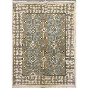 Alfombra de Peshawar y Khotan anudada a mano, única en su tipo, de 6'9 x 4'10, modelo Pes_Kho_269 - Product Image 1