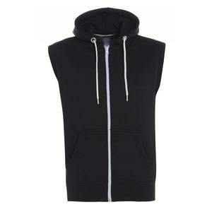 Sweat à capuche zippé sans manches pour hommes motif solide musculation Gym débardeurs grande taille Stringer à capuche 100% coton Gym Fitness Wear - Product Image 3