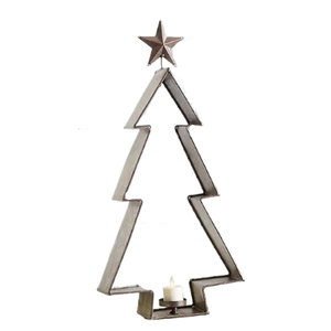 Hot Sale Christmas <b>Tree</b> Shape Metal Tealight Candle Holders with <b>Star</b> Top <b>For</b> Christmas Event Party Table Decoration - Product Image 5