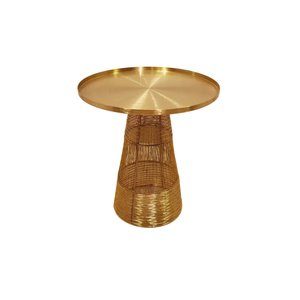 Présentoir de gâteau décoratif élégant de forme ronde en métal fini or pour l'anniversaire événement fête présentoir en gros en vrac - Product Image 1